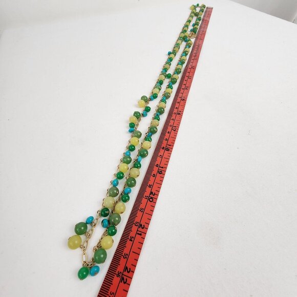 Stella & Dot 'Copa' Necklace Turquoise Green Aventurine Lemon Agate Stones Boho - Picture 8 of 12